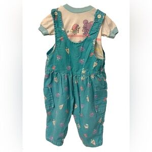 Vintage Teal Overalls & T-Shirt